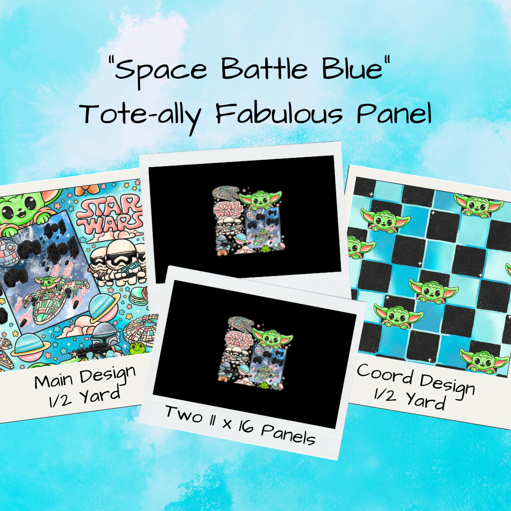 Space Battle Blue Tote-Ally Fabulous Panel (retail)