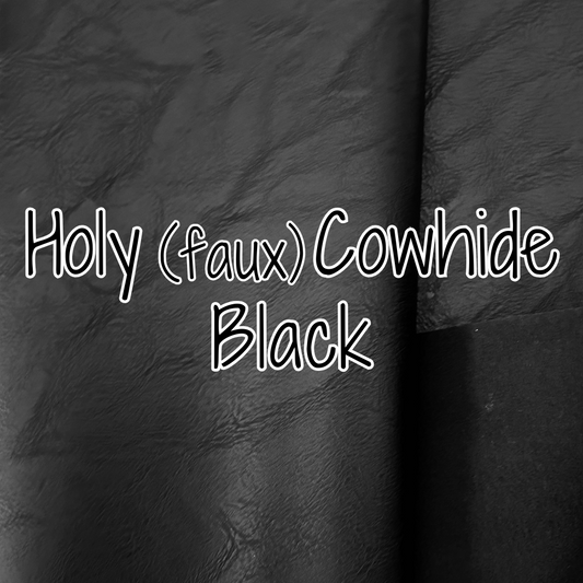 Holy (faux) Cowhide Vinyl - Black - 18" (retail)