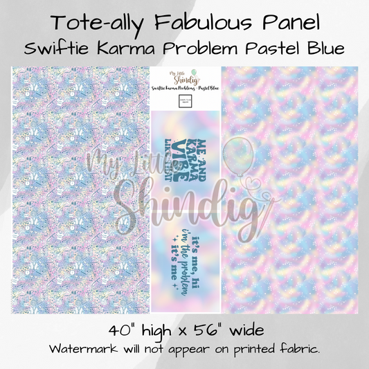 Karma Problem Tote-Ally Fabulous Panel - Pastel Blue