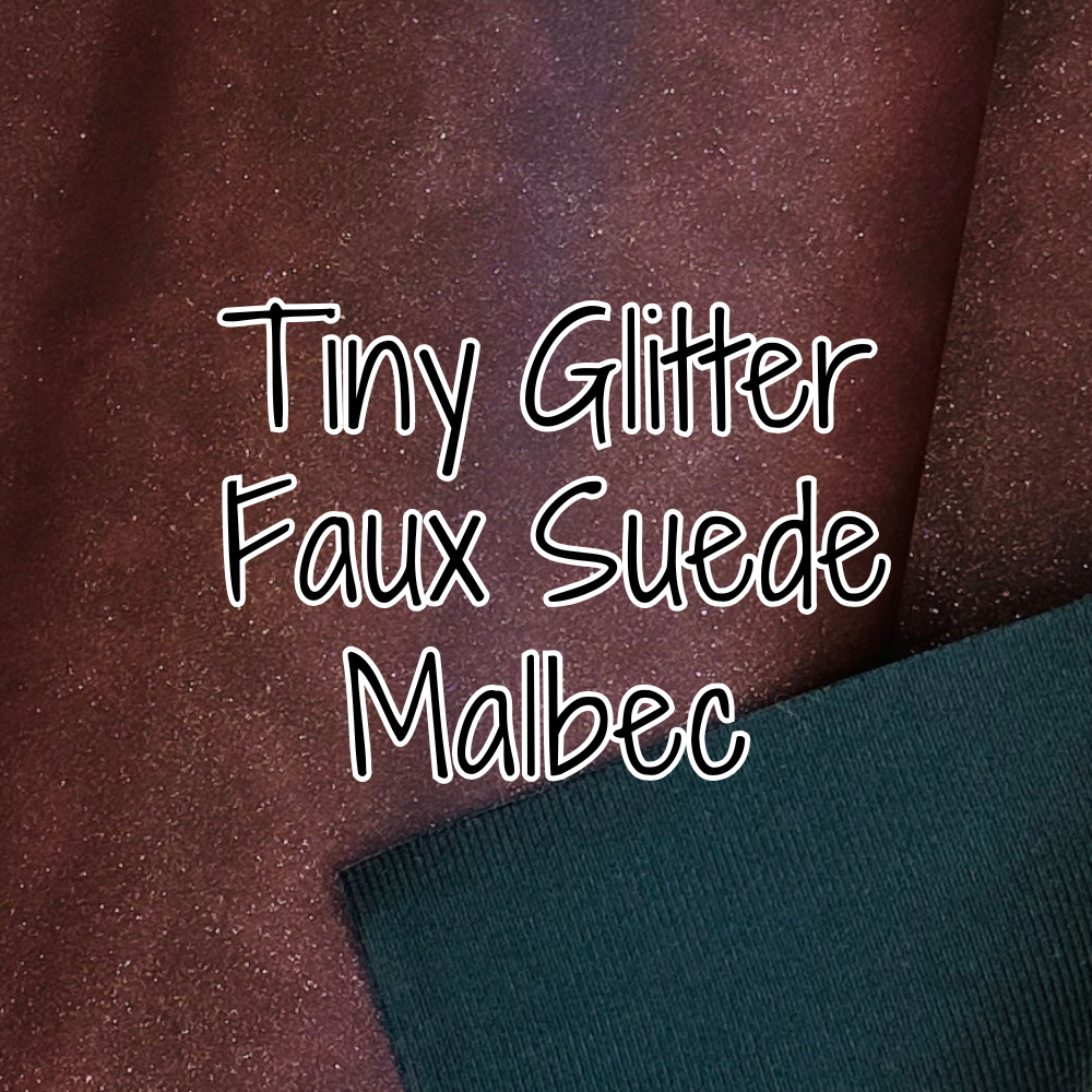 Tiny Glitter Faux Suede - Malbec - 18" (retail)
