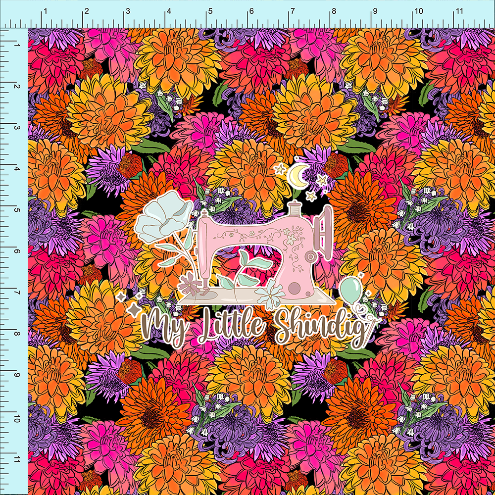 Fabric Club Month 47 - Bright Botanicals Orange Garden (retail)