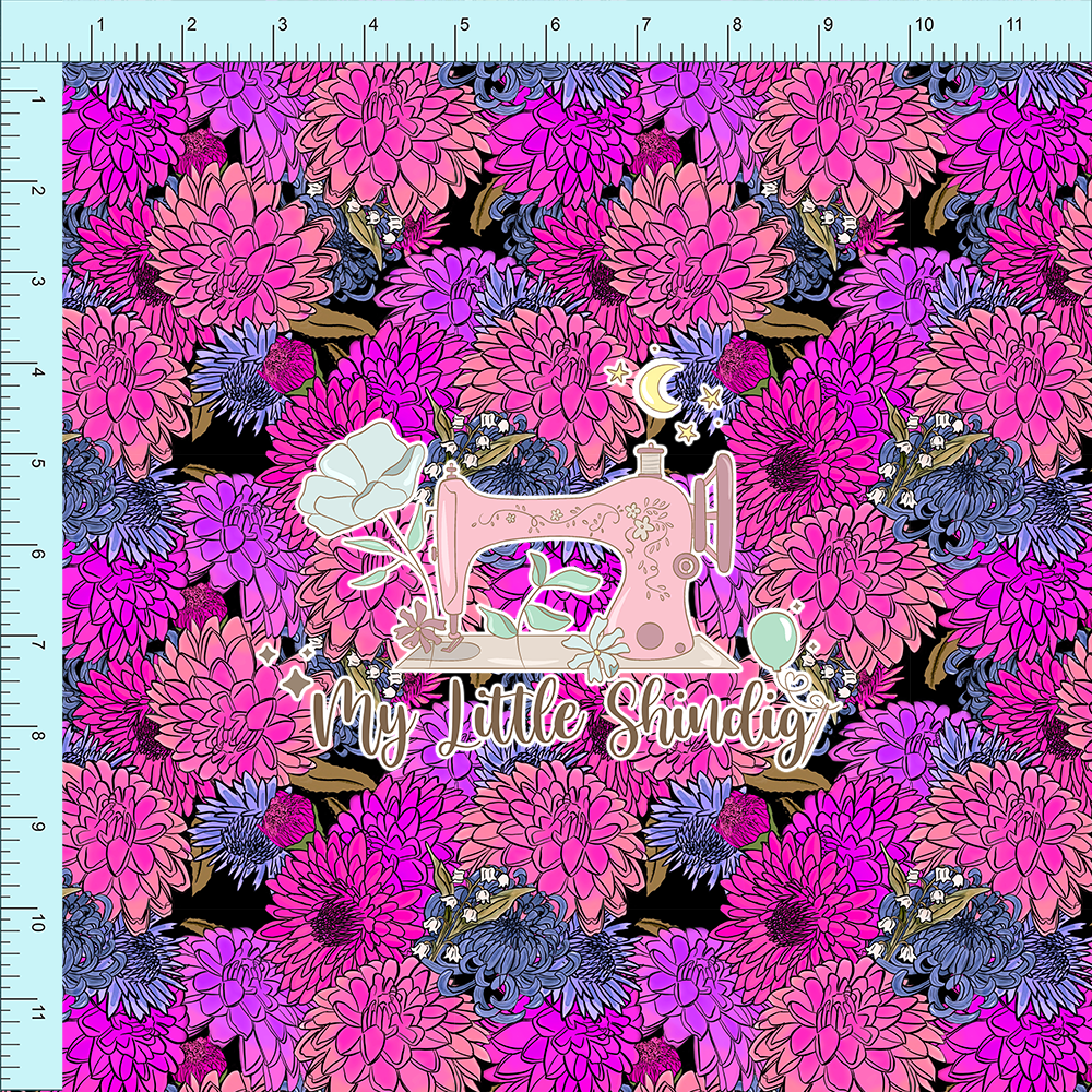Fabric Club Month 47 - Bright Botanicals Purple Garden (retail)