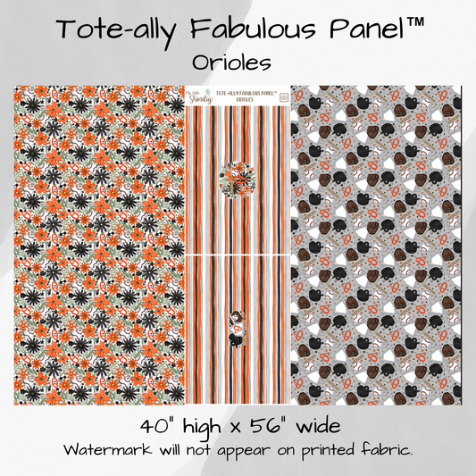 Baltimore Orioles Tote-Ally Fabulous Panel - w/Striped Feature Panel (pre-order)