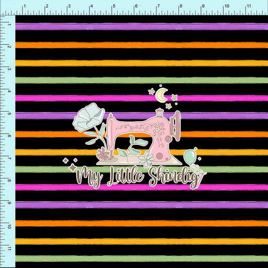 Fabric Club Month 47 - Bright Botanicals Multi Stripe (retail)