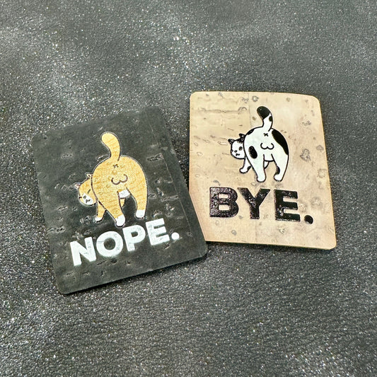 Cat Buttitude - Color Printed Cork Tags (6 Pack)