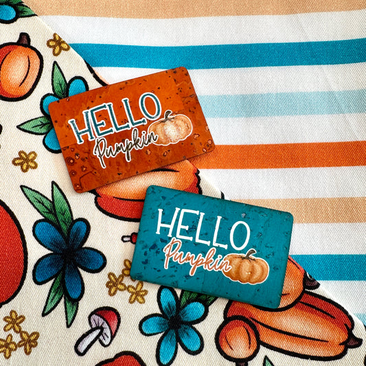 Hello, Pumpkin - Color Printed Cork Tags (6 Pack) - MEMBERS ONLY