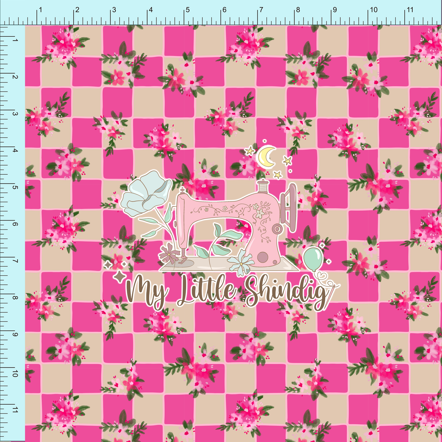 Fabric Club Month 59 - Island Summer Pink & Tan Cabana Check - Poly WPC (retail)