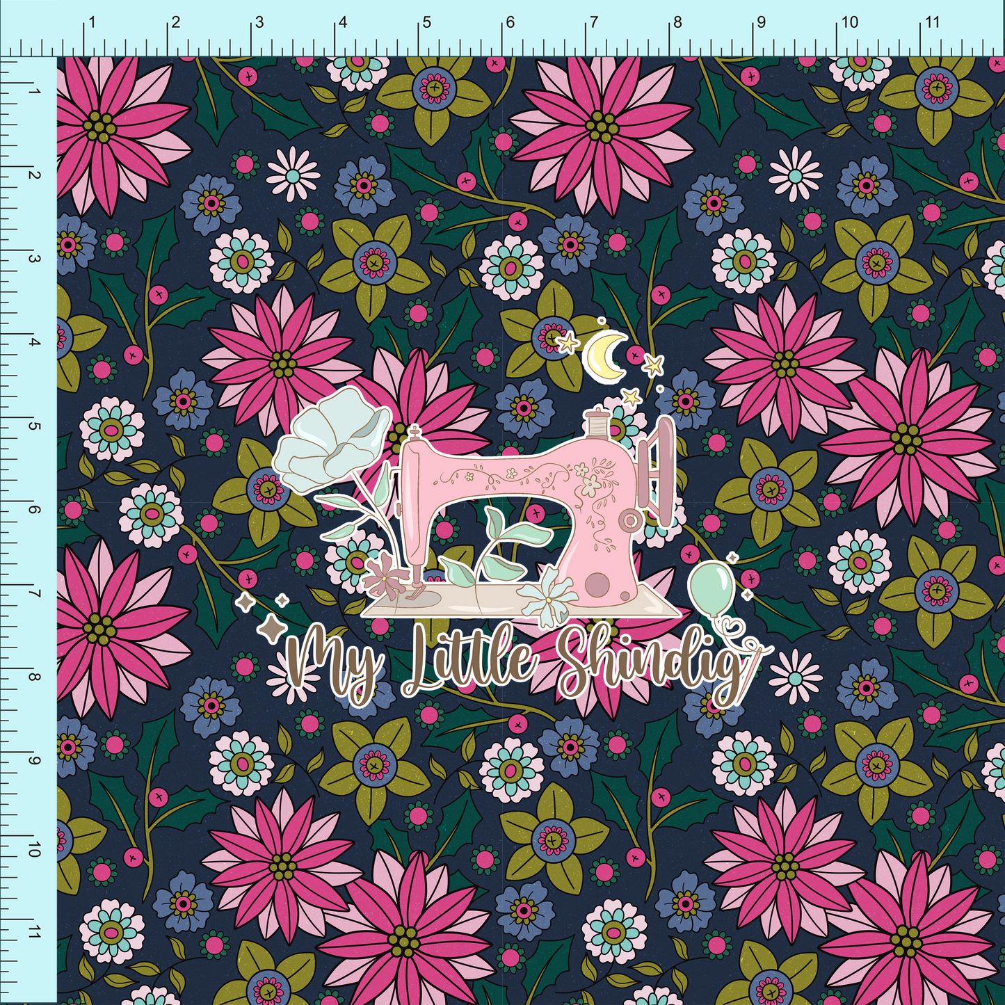 Fabric Club Month 61 - Merry Berry Dark Floral