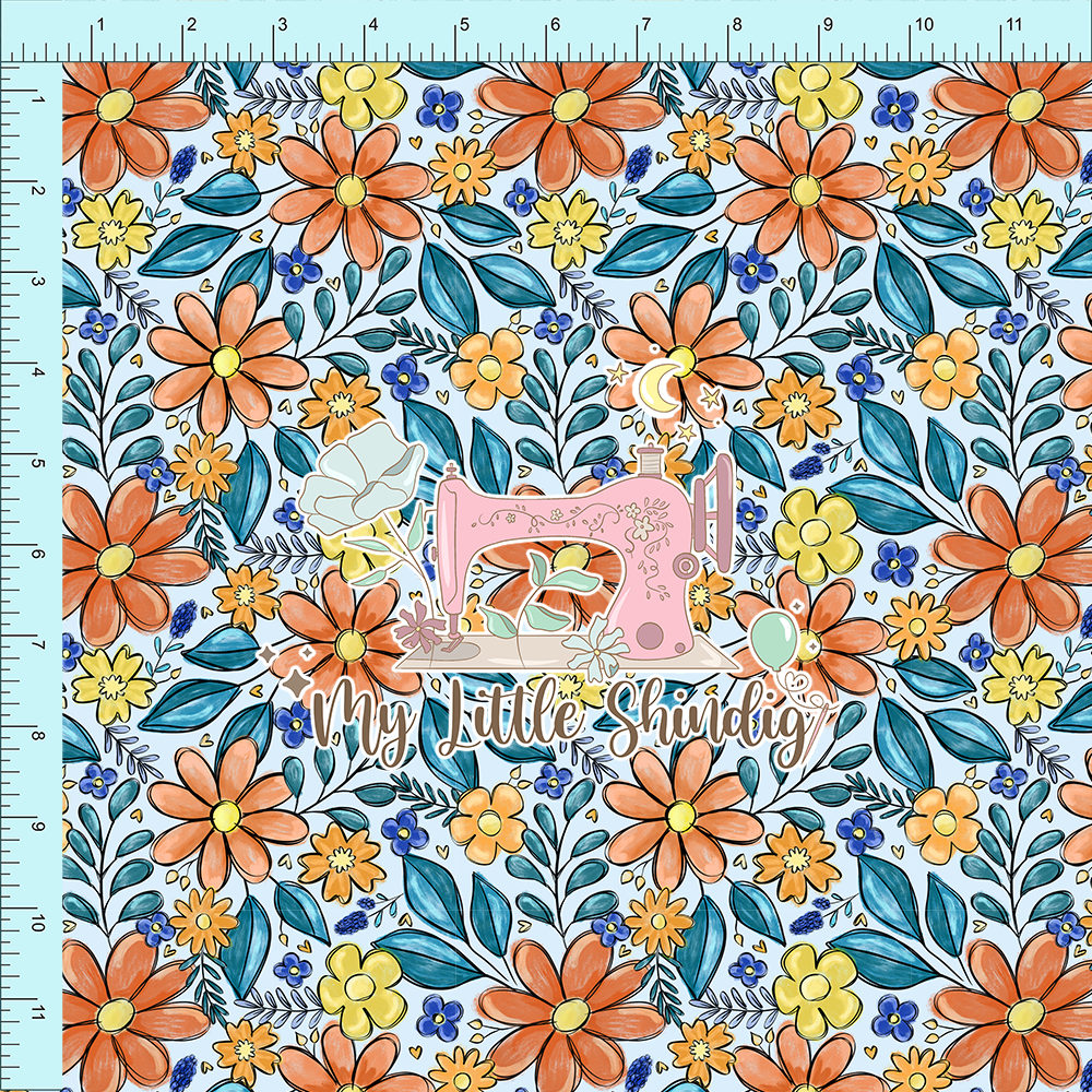 Fabric Club Month 48 - Orange Garden Party (retail)