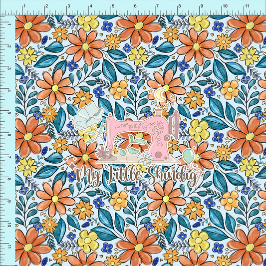 Fabric Club Month 48 - Orange Garden Party (retail)
