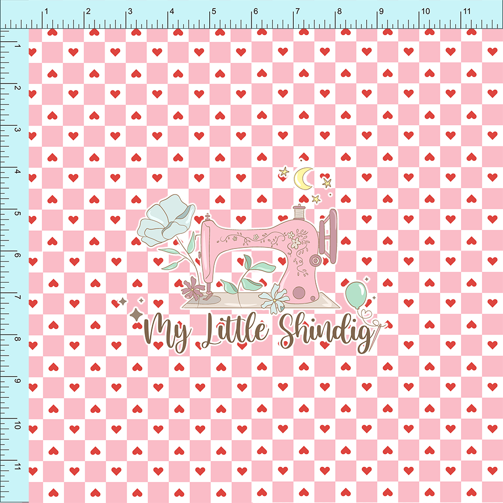 Pink Checkerboard Hearts - Fab Club Month 44 (pre-order)