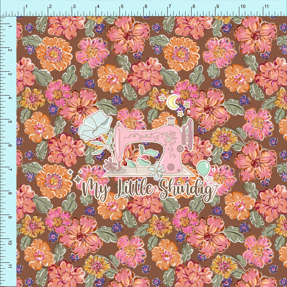 Fabric Club Month 45 - Vintage Petals Brown (retail)
