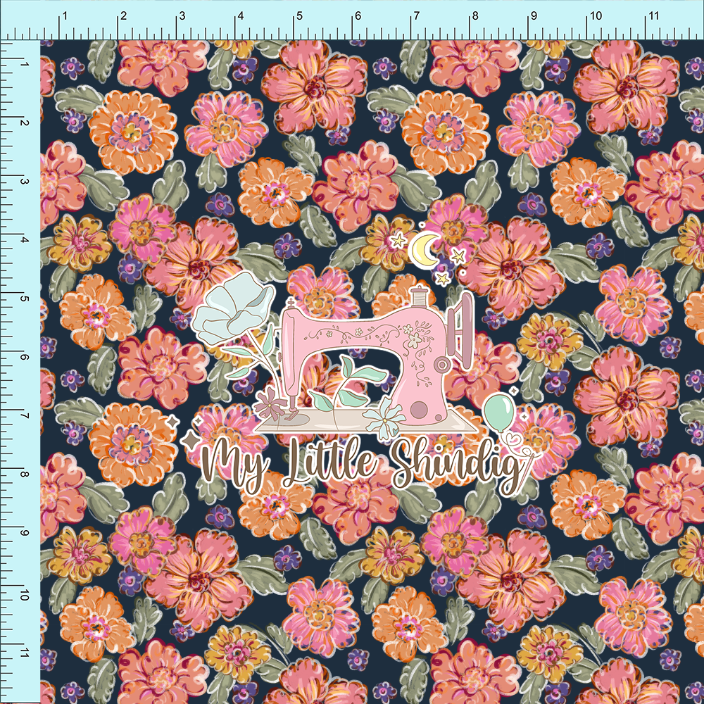 Fabric Club Month 45 - Vintage Petals Dark (retail)
