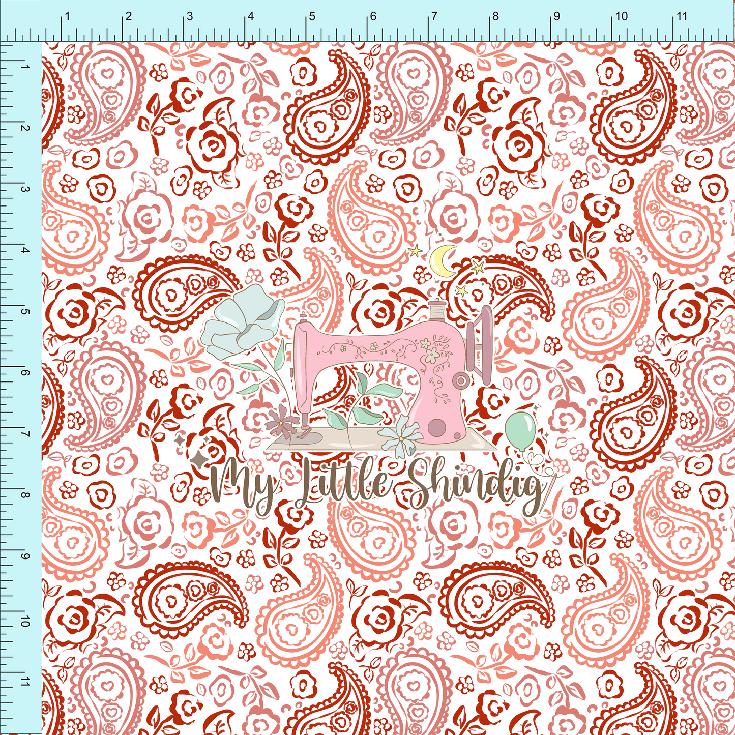 Fabric Club Month 62 - Vintage Valentine White Paisley