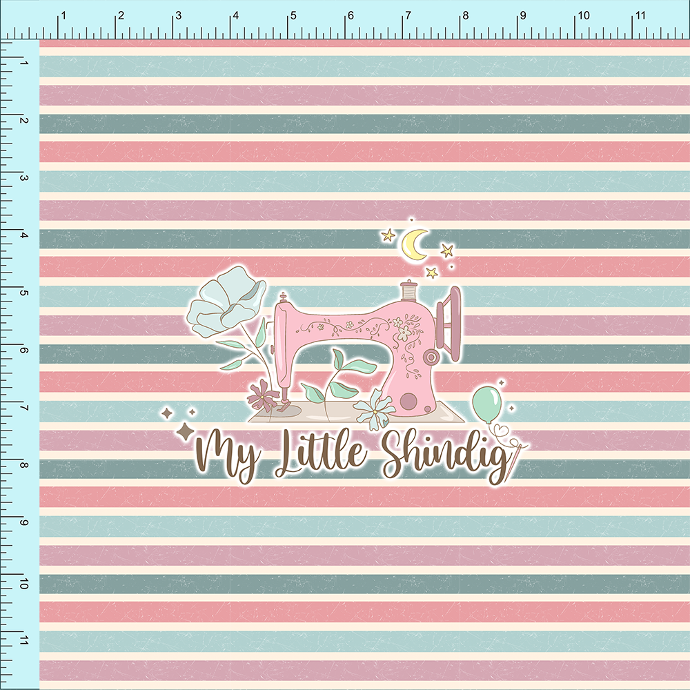 Floral Blueberry Stripe (pre-order) - Fabric Club Month 27