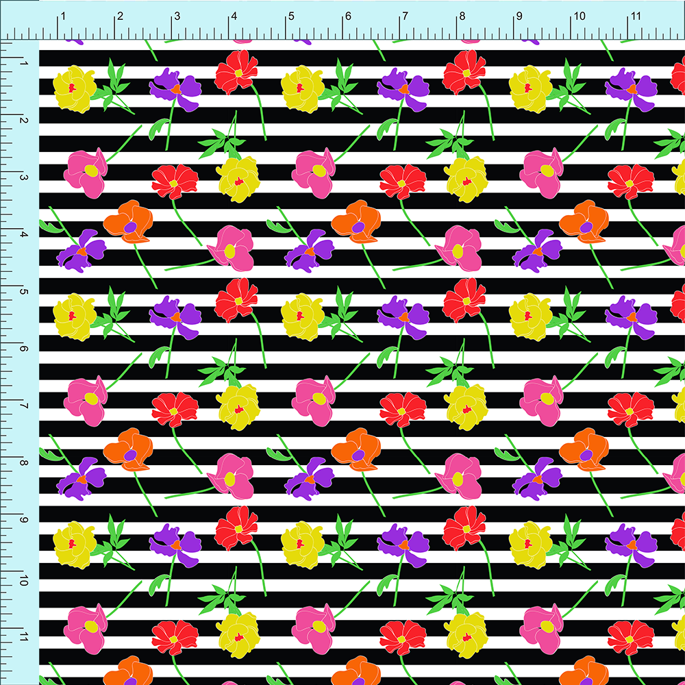 Fabric Club Month 01 - Flower Stripe (pre-order)