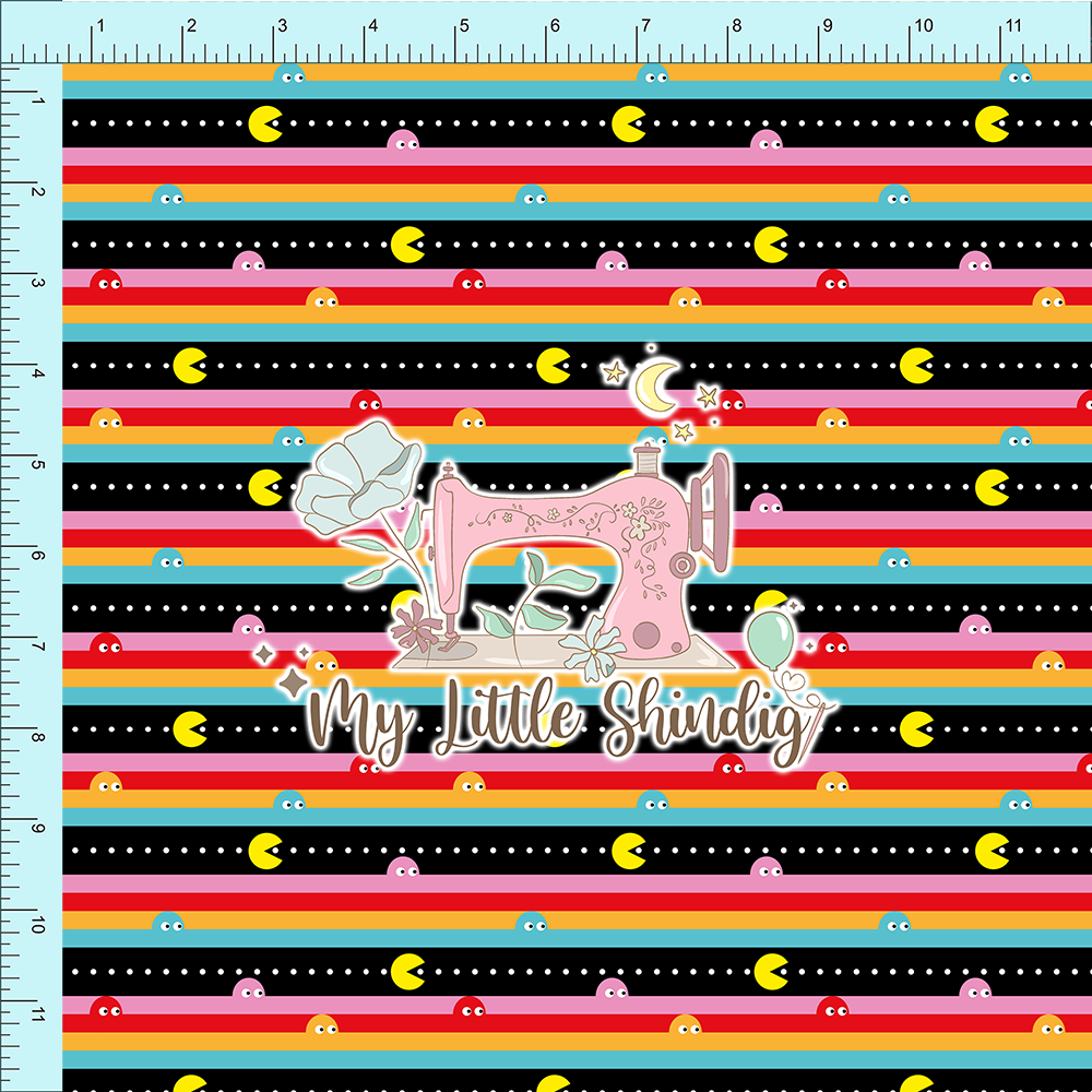 Fabric Club Month 23 - Pacman Ghost Stripe (pre-order)