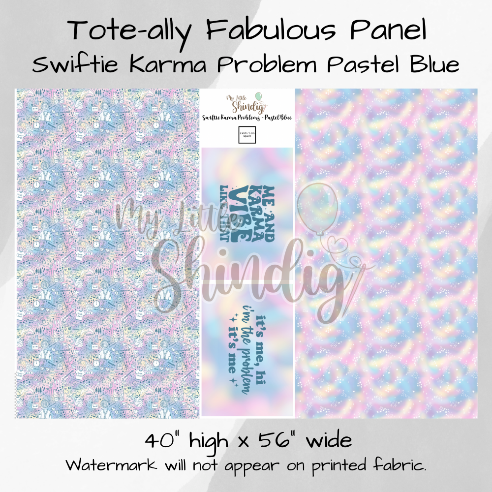 Karma Problem w/TTPD Tote-Ally Fabulous Panel - Pastel Blue