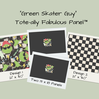 Green Skater Guy Tote-Ally Fabulous Panel (pre-order)