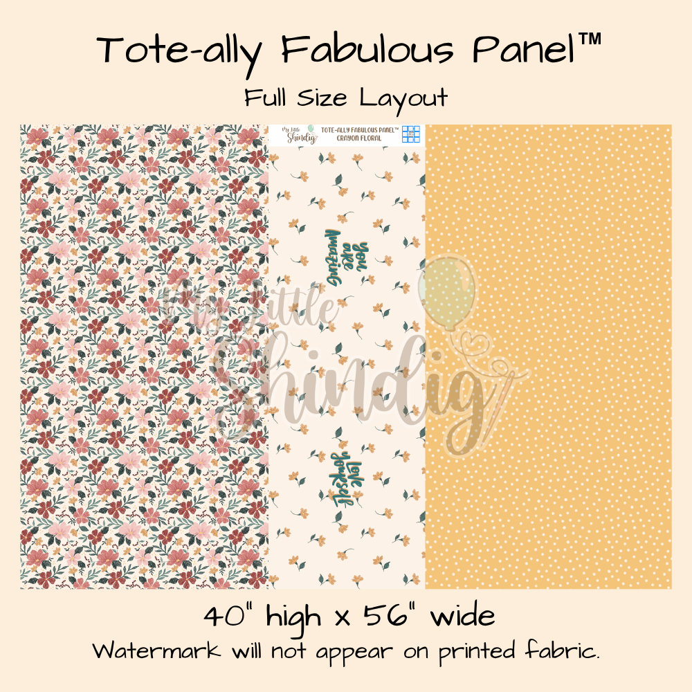 Crayon Floral Tote-Ally Fabulous Panel (pre-order)