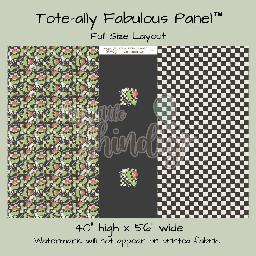 Green Skater Guy Tote-Ally Fabulous Panel (pre-order)