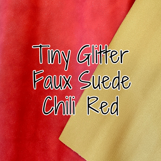 Tiny Glitter Faux Suede - Chili Red (retail)