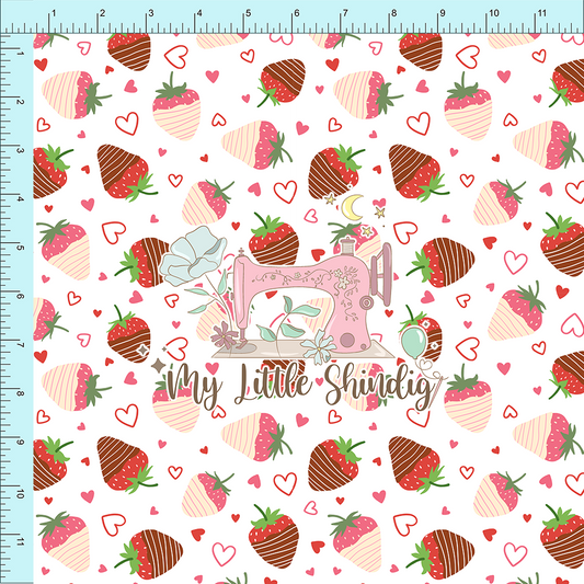 Fabric Club Month 44 - Berry Me In Chocolate - White (retail)