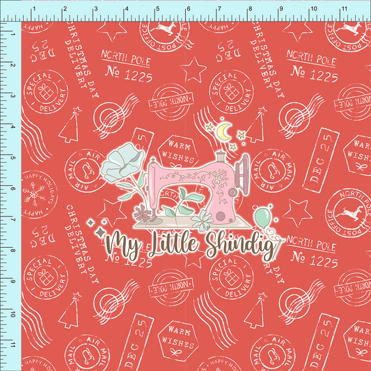 *Christmas Stamps Red - Fabric Club Month 31 (pre-order)