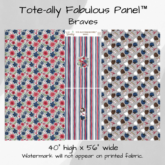 Atlanta Braves Tote-Ally Fabulous Panel - w/Striped Feature Panel (pre-order)