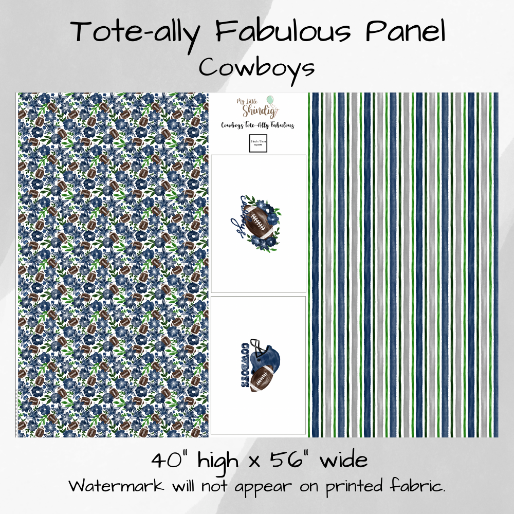 Cowboys Tote-Ally Fabulous Panel (pre-order)