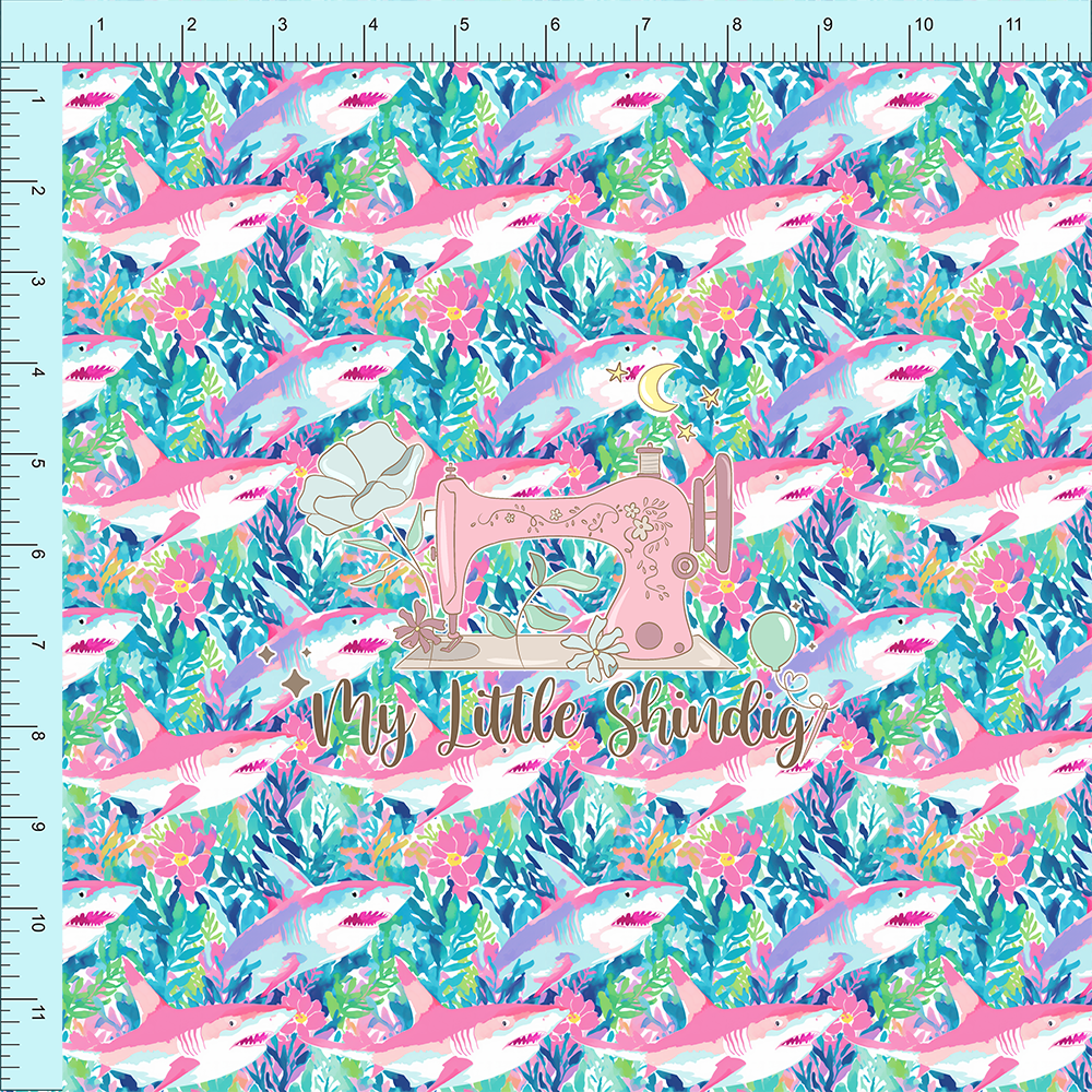 Fabric Club Month 38 - Floral Sharks (retail)