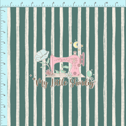 Green Crayon Stripes (pre-order) - Fabric Club Month 33