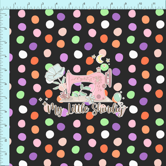 Fabric Club Month 52 - Hallowhiskers Dots on Black (retail)