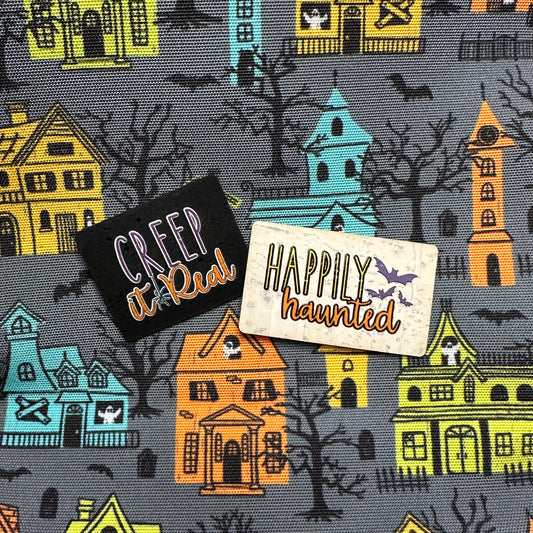 Happily Haunted - Color Printed Cork Tags (6 Pack)