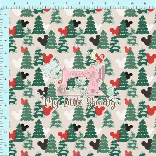 Fabric Club Month 42 - Holiday Forest Mouse (retail)