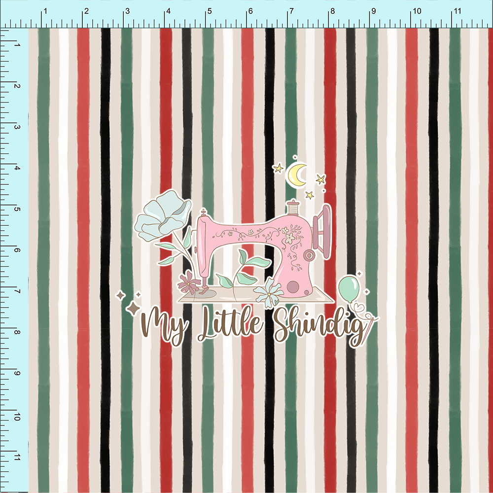 Fabric Club Month 42 - Holiday Mouse Stripe (retail)