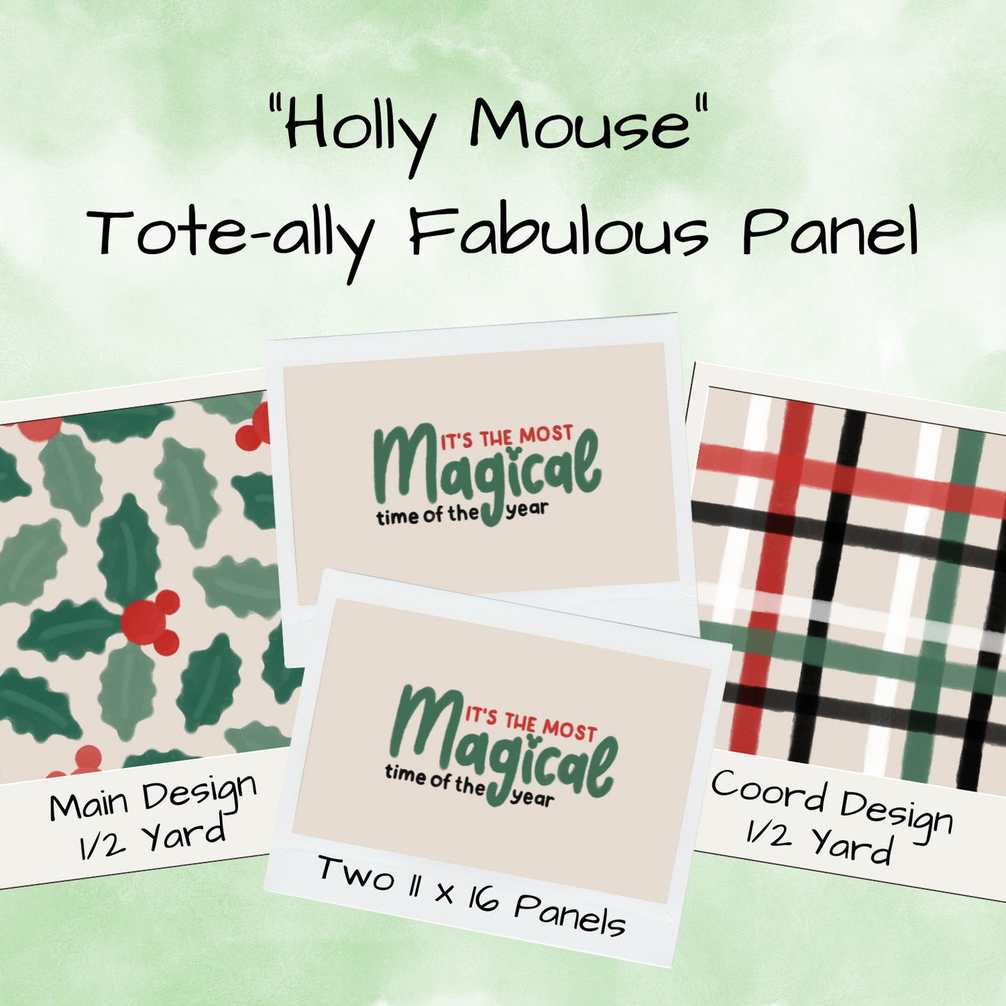 Holly Mouse Tote-Ally Fabulous Panel (retail)