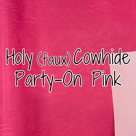 Holy (faux) Cowhide Vinyl - Party on Pink - 18" (retail)