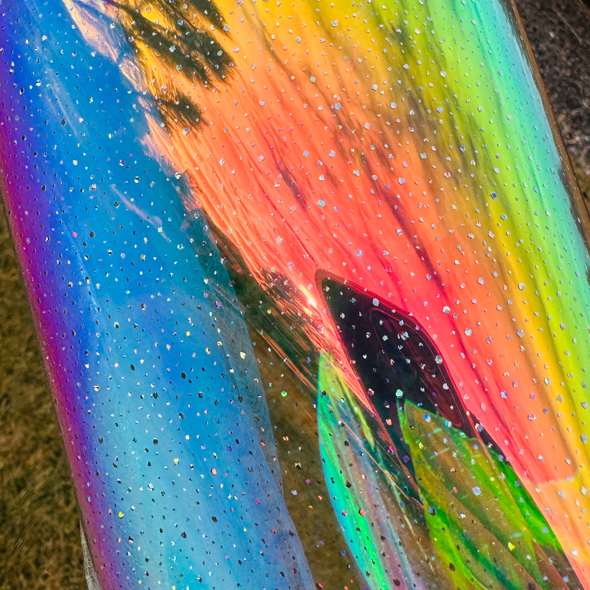 Rainbow Holographic Transparent PVC Vinyl Fabric Iridescent TPU