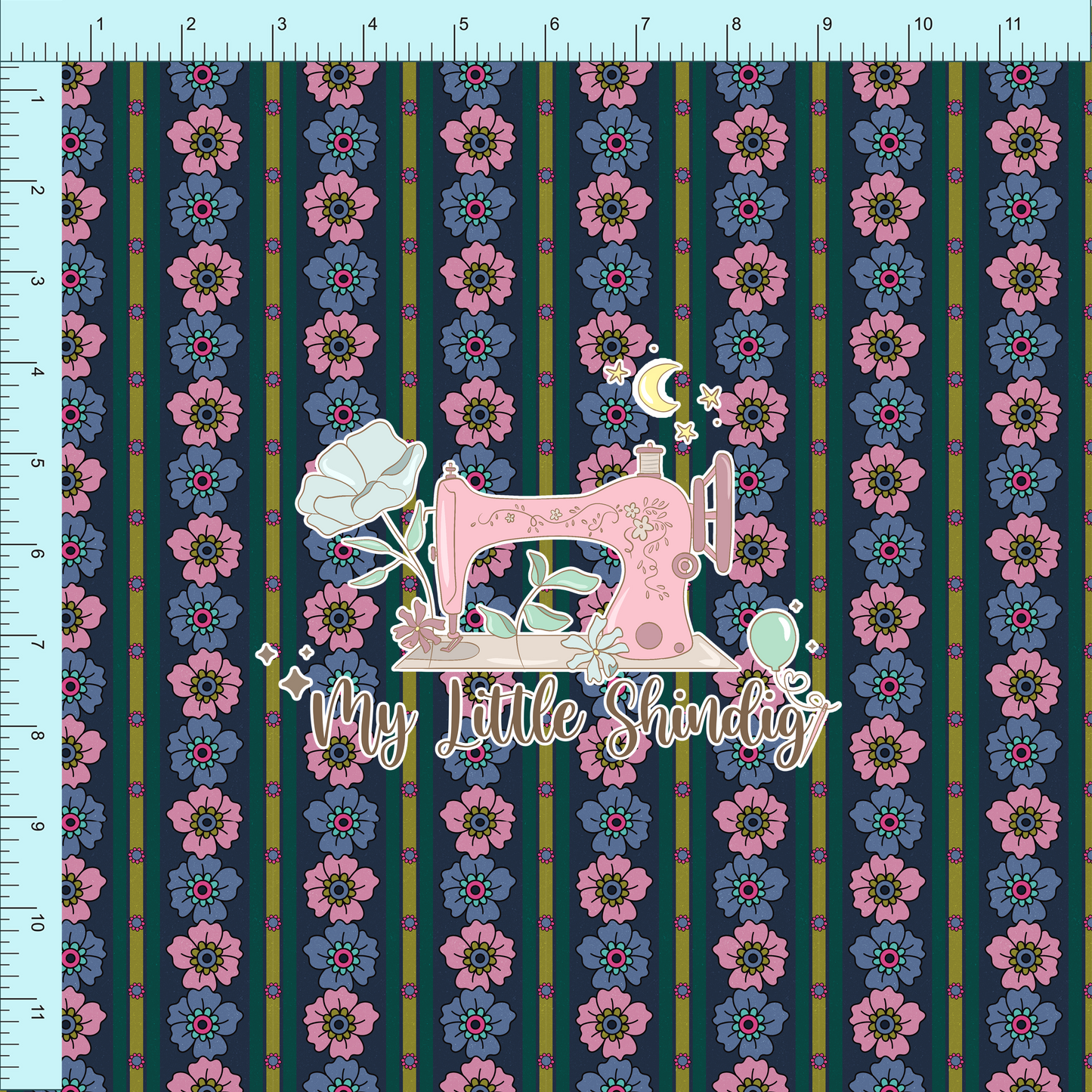 Fabric Club Month 61 - Merry Berry Floral Stripe