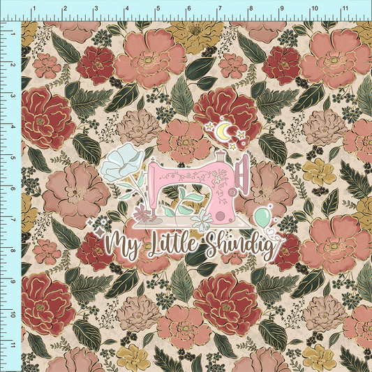 Miley's Flowers On Beige (pre-order)