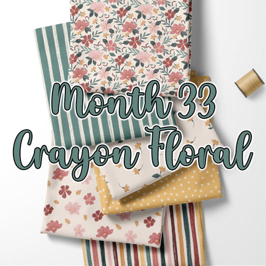 Freakin' Fabulous Fabric Club Pack - "Crayon Floral" - January 2024 (retail)