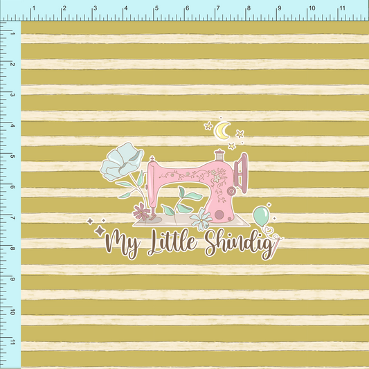 Fabric Club Month 57 - Paws & Petals Green Stripe - Vinyl (retail)