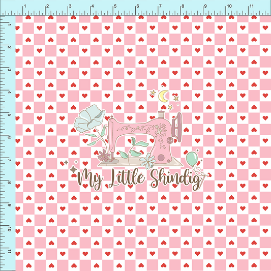 Pink Checkerboard Hearts - Fab Club Month 44 (pre-order)