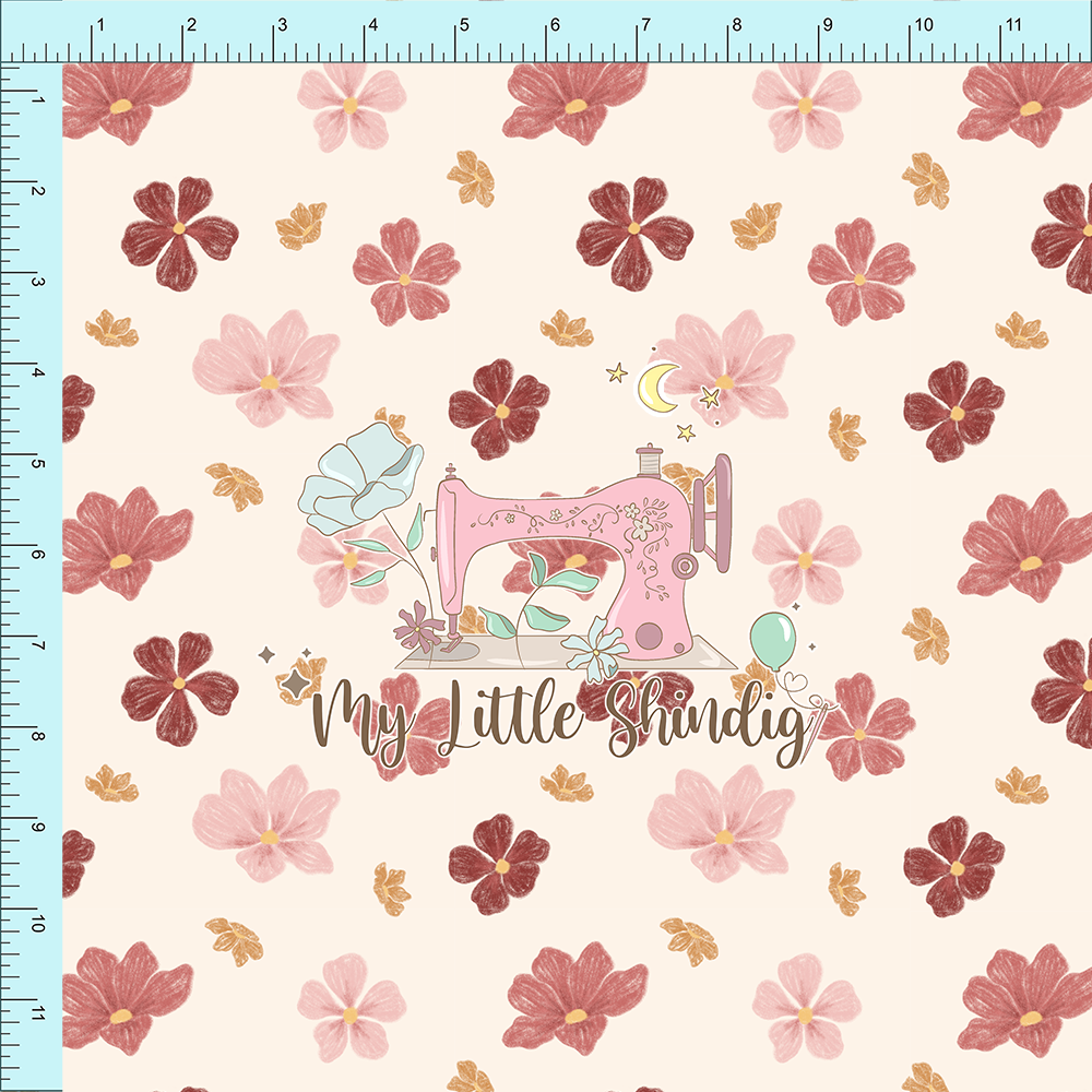 Fabric Club Month 33 - Pink Crayon Floral (retail)