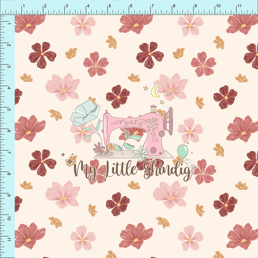 Pink Crayon Floral (pre-order) - Fabric Club Month 33