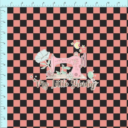 Fabric Club Month 60 - Pink Pumpkin Check - Cotton Woven (retail)