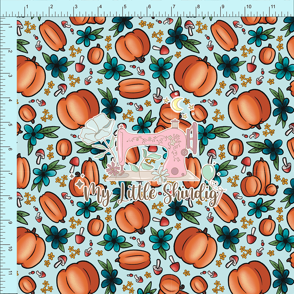 Fabric Club Month 41 - Pumpkin Patch Teal (retail)