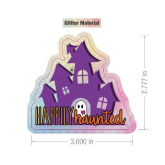 Happily Haunted - Glitter Sticker