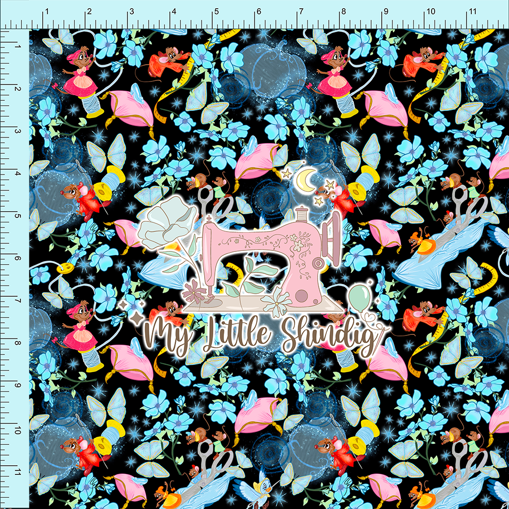 Fabric Club Month 26 - Sewing Mice Black (retail)